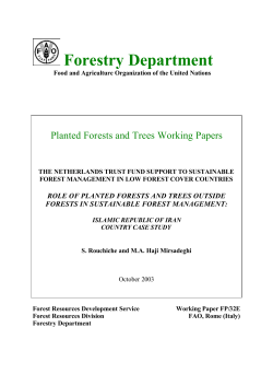 Forestry Department - Food and Agriculture Organization of the