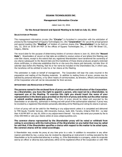 EGUANA TECHNOLOGIES INC. Management Information Circular