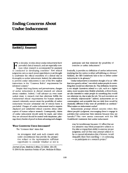 Ending Concerns About Undue Inducement