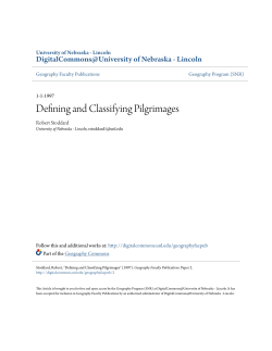 Defining and Classifying Pilgrimages