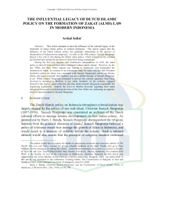 the influential legacy of dutch islamic policy on the