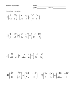 2 7 12 14 4) 8 5 12 x y z w &minus; &minus; =