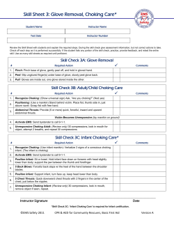 Glove and Choking Skill Sheet