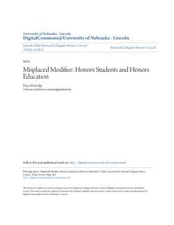 Misplaced Modifier: Honors Students and Honors Education