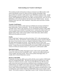Understanding your Transfer Credit Report This module provides