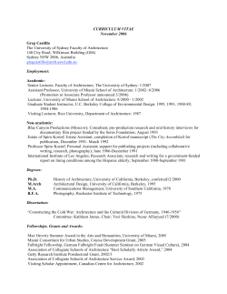 curriculum vitae - The University of Sydney