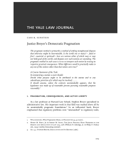 Justice Breyer`s Democratic Pragmatism