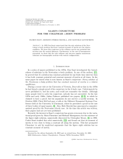 SAARI`S CONJECTURE FOR THE COLLINEAR n