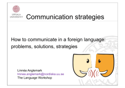 Communication strategies