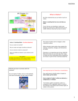 IPC Chapter 2.1 What Is Matter?