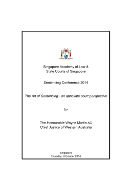 The Art of Sentencing &ndash; an Appellate Court Perspective