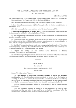 THE ELECTION LAWS (EXTENSION TO SIKKIM) ACT, 1976 ACT