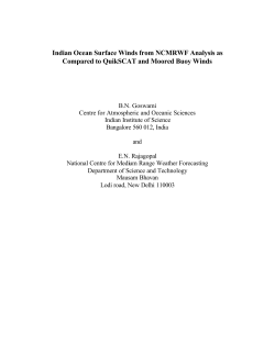Indian Ocean Surface Winds from NCMRWF Analysis as Compared