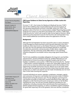 CMS Issues Guidance to State Survey Agencies on Elder Justice Act