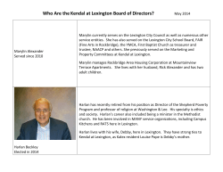 Who Are theKendal at Lexington Board of Directors?