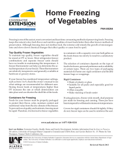 Home Freezing of Vegetables - University of Alaska Fairbanks