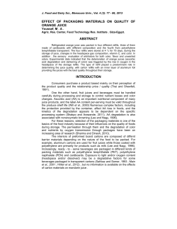 effect of packaging materials on quality of orange juice abstract