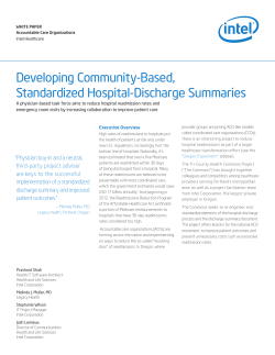 Developing Community-Based, Standardized Hospital