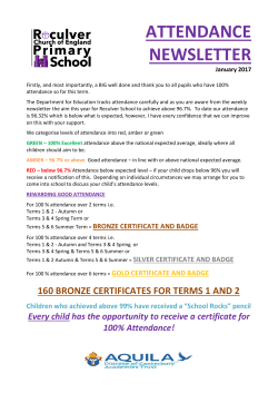 attendance newsletter - Reculver C of E Primary School