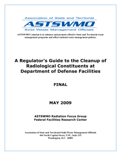 A Regulator`s Guide to the Cleanup of Radiological