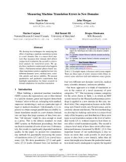Measuring Machine Translation Errors in New Domains