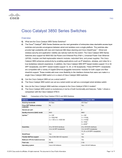 Cisco Catalyst 3850 Series Switches FAQ