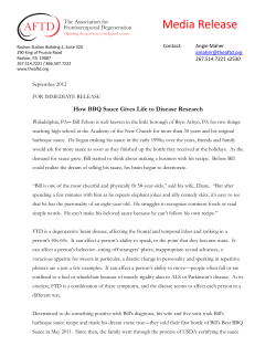 Media Release - The Association for Frontotemporal Degeneration