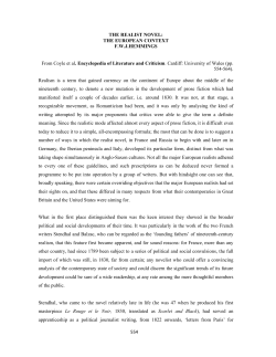 the realist novel: the european context fwj