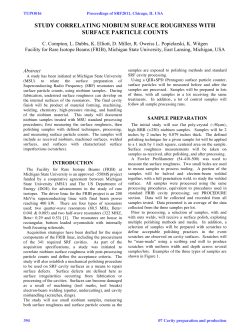 Study Correlating Niobium Surface Roughness with Surface Particle