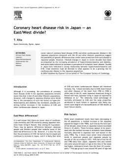 Coronary heart disease risk in Japan &ndash; an East/West divide?