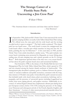 The Strange Career of a Florida State Park: Uncovering a Jim Crow