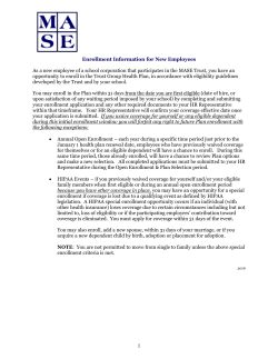 Enrollment Guidelines for New Hires