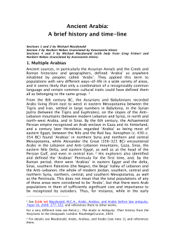 Ancient Arabia: A brief history and time-line