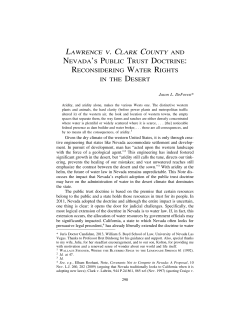 Lawrence v. Clark County and Nevada`s Public Trust Doctrine