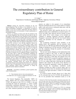 The extraordinary contribution in General Regulatory Plan of Rome