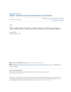 The Self of the Field and the Work of Donnel Stern - AURA