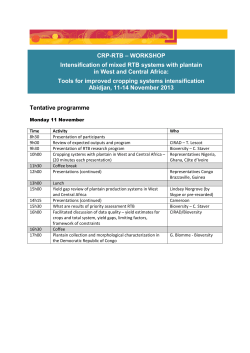 CRP-RTB &ndash; WORKSHOP Intensification of mixed RTB systems with
