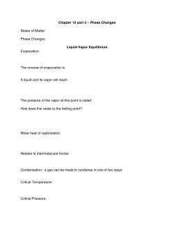 Chapter 12 part 2 &ndash; Phase Changes States of Matter: Phase