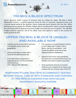 700 MHz Spectrum Summary UAV Q1 2017