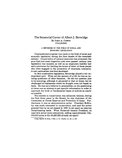 The Senatorial Career of Albert J. Beveridge
