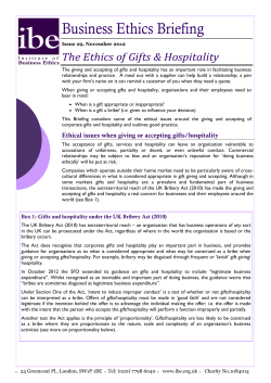 Business Ethics Briefing - Institute of Business Ethics