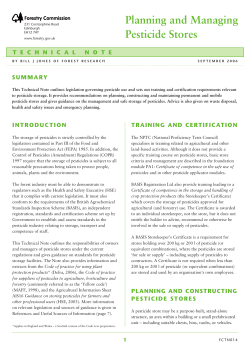Planning and Managing Pesticide Stores