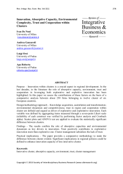 Innovation, Absorptive Capacity, Environmental Complexity, Trust
