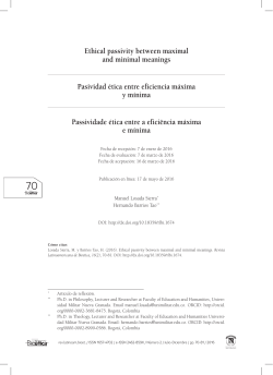 Ethical passivity between maximal and minimal meanings Pasividad
