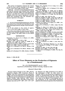 Effect of Trace Elements on the Production of Pigments by a