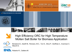 high efficiency orc for high temperature molten