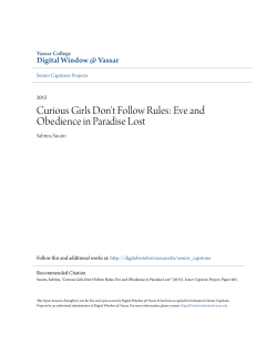 Curious Girls Don`t Follow Rules: Eve and Obedience in Paradise Lost