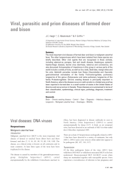 Viral, parasitic and prion diseases of farmed deer and bison