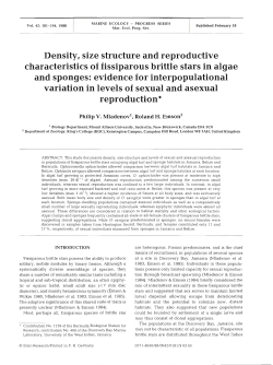 Density, size structure and reproductive characteristics of fissiparous