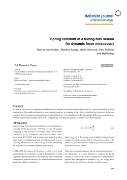 Spring constant of a tuning-fork sensor for dynamic - Beilstein
